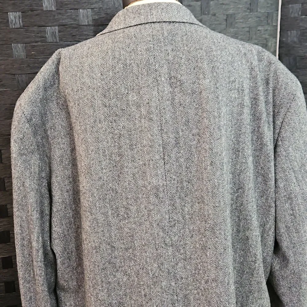 Gianfranco Ruffini Men's Camel Hair Gray Herringbone Blazer 52R